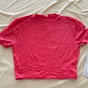 Women’s Pink Crewneck Short Sleeve Top